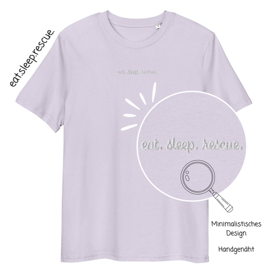 Eat Sleep Rescue - Stick - Unisex-Bio-Baumwoll-T-Shirt