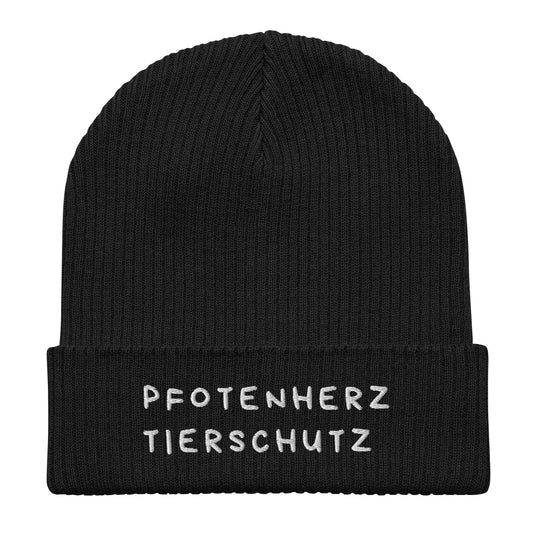 Pfotenherz gerippte Bio-Beanie