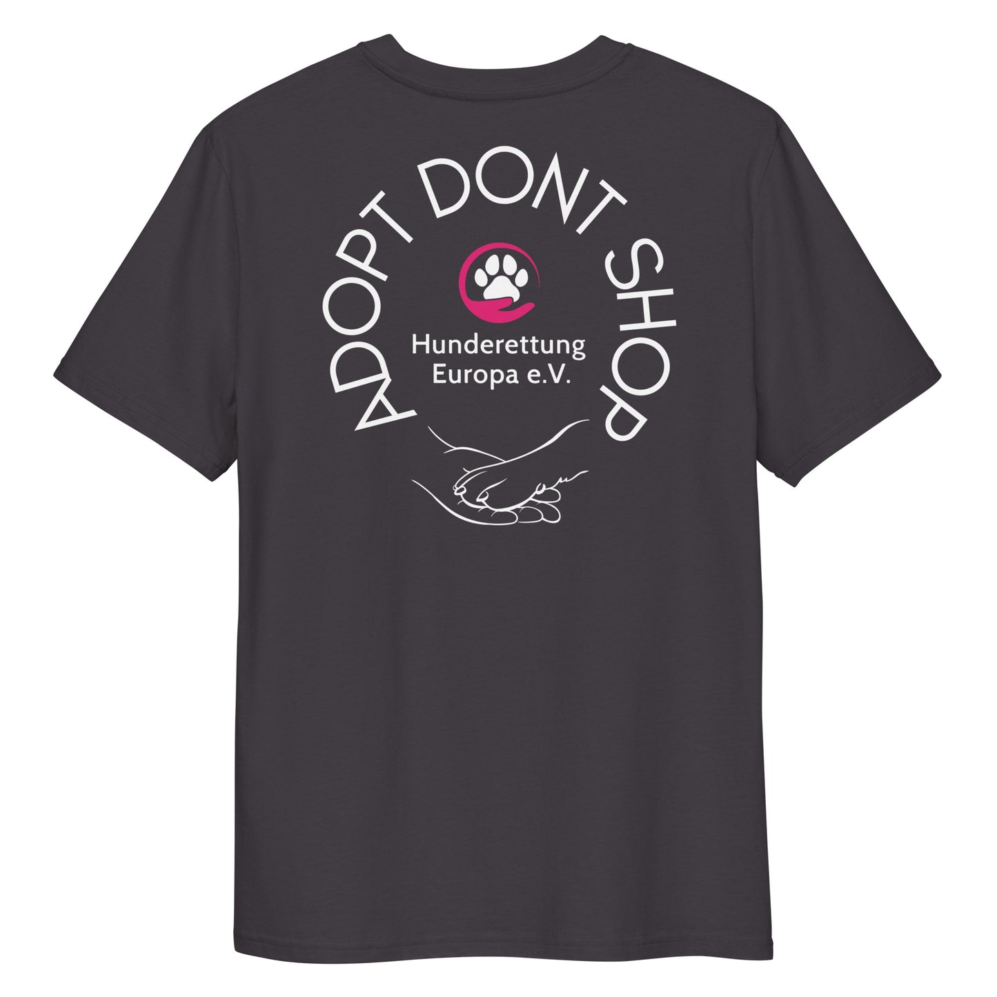 They live because we care x Hunderettung Europa e.V. Bio-Baumwoll-T-Shirt dunkel