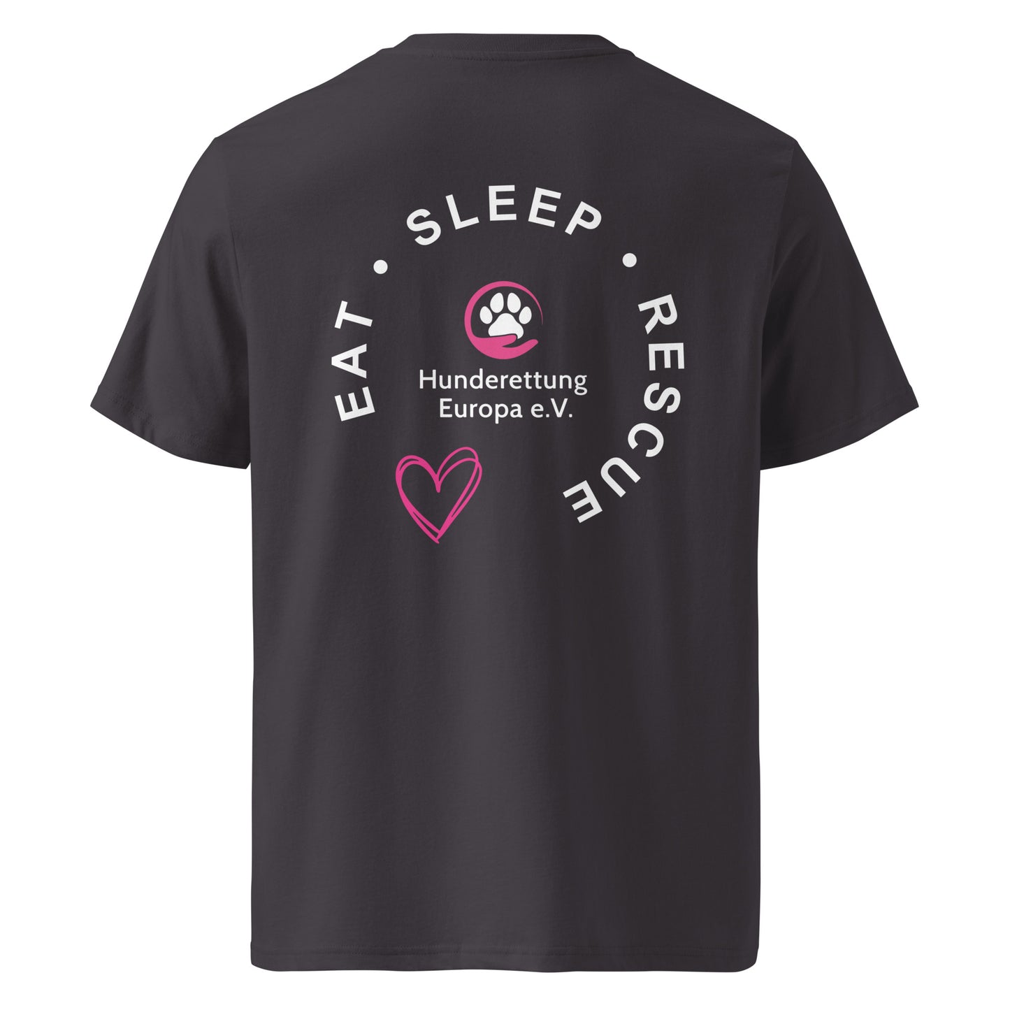 Eat Sleep Rescue Hunderettung Europa e.V. // Unisex-Bio-Baumwoll-T-Shirt