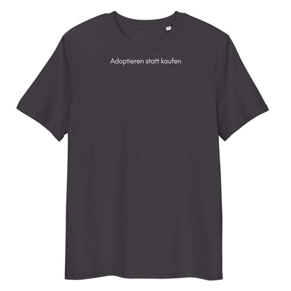 Adoptieren statt kaufen dunkel Bio-Baumwoll-T-Shirt
