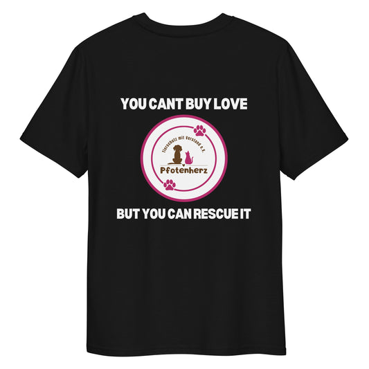 Pfotenherz You cant buy love Bio-Baumwoll-T-Shirt dunkel
