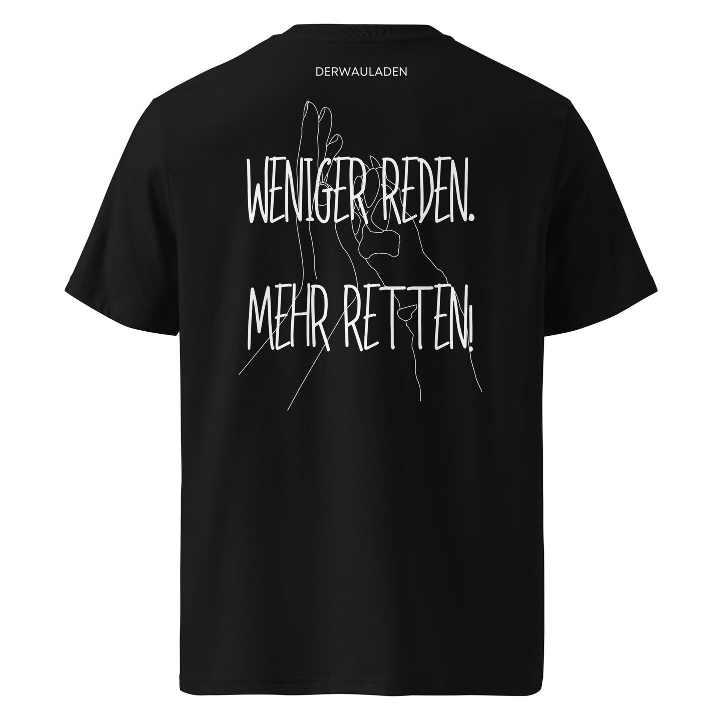 Weniger Reden // Unisex-Bio-Baumwoll-T-Shirt