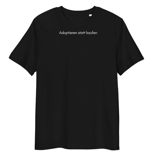 Adoptieren statt kaufen dunkel Bio-Baumwoll-T-Shirt