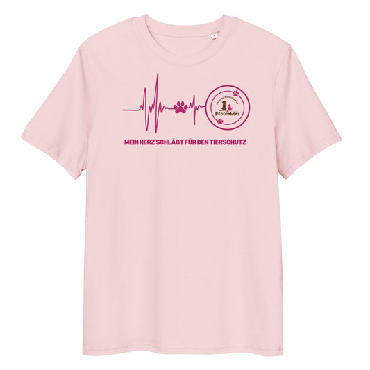 Pfotenherz Mein Herz schlägt Tierschutz Bio-Baumwoll-T-Shirt