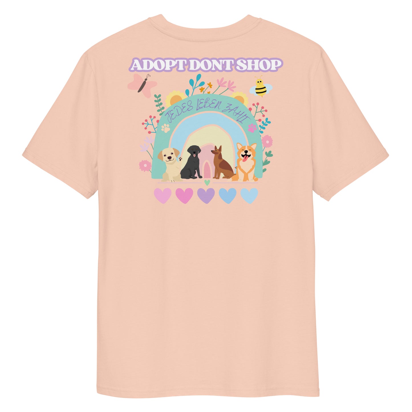 PRIDE ADOPT DONT SHOP Hearts Bio-Baumwoll-T-Shirt