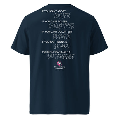 Everyone can make a difference Hunderettung Europa e.V. Unisex-Bio-Baumwoll-T-Shirt
