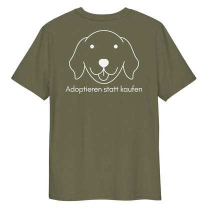 Adoptieren statt kaufen dunkel Bio-Baumwoll-T-Shirt