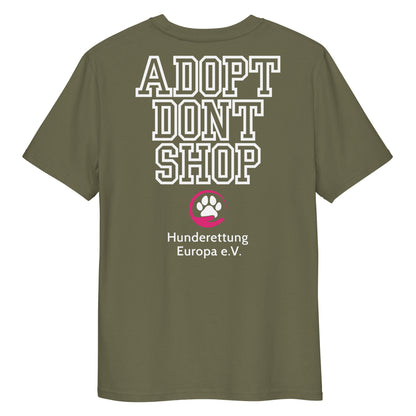 ADOPT DONT SHOP X Hunderettung Europa e.V. Unisex-Bio-Baumwoll-T-Shirt