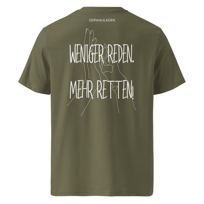 Weniger Reden // Unisex-Bio-Baumwoll-T-Shirt