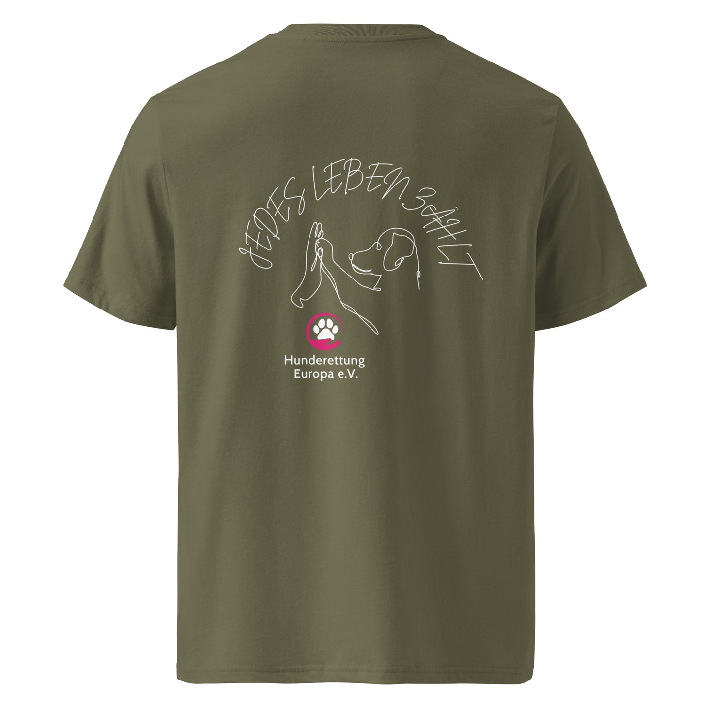 Jedes Leben zählt Hunderettung Europa e.V. // Unisex-Bio-Baumwoll-T-Shirt