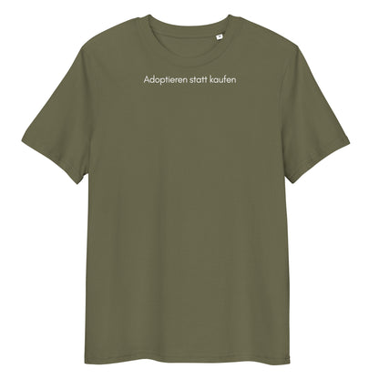 Adoptieren statt kaufen dunkel Bio-Baumwoll-T-Shirt
