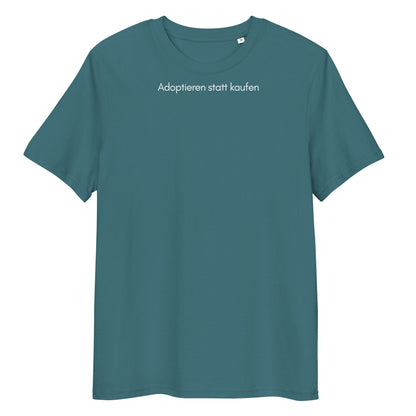 Adoptieren statt kaufen dunkel Bio-Baumwoll-T-Shirt