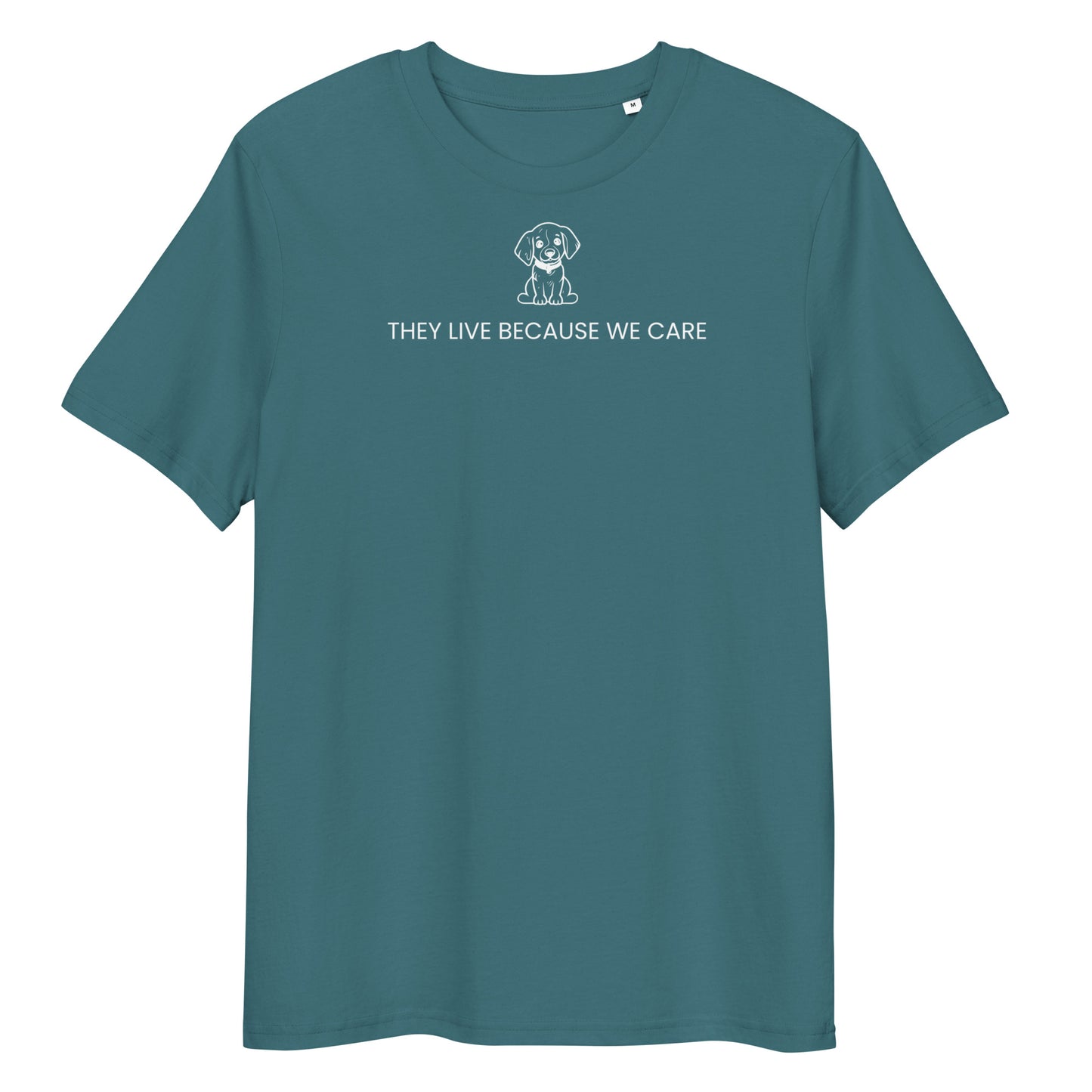 They live because we care x Hunderettung Europa e.V. Bio-Baumwoll-T-Shirt dunkel