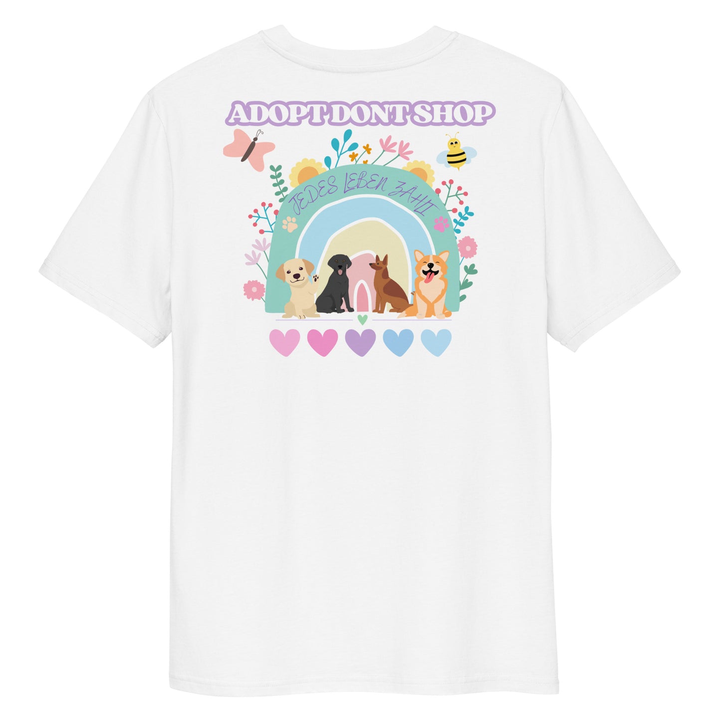 PRIDE ADOPT DONT SHOP Hearts Bio-Baumwoll-T-Shirt