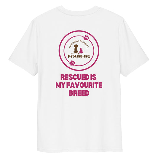Pfotenherz Rescued is my favourite breed Bio-Baumwoll-T-Shirt