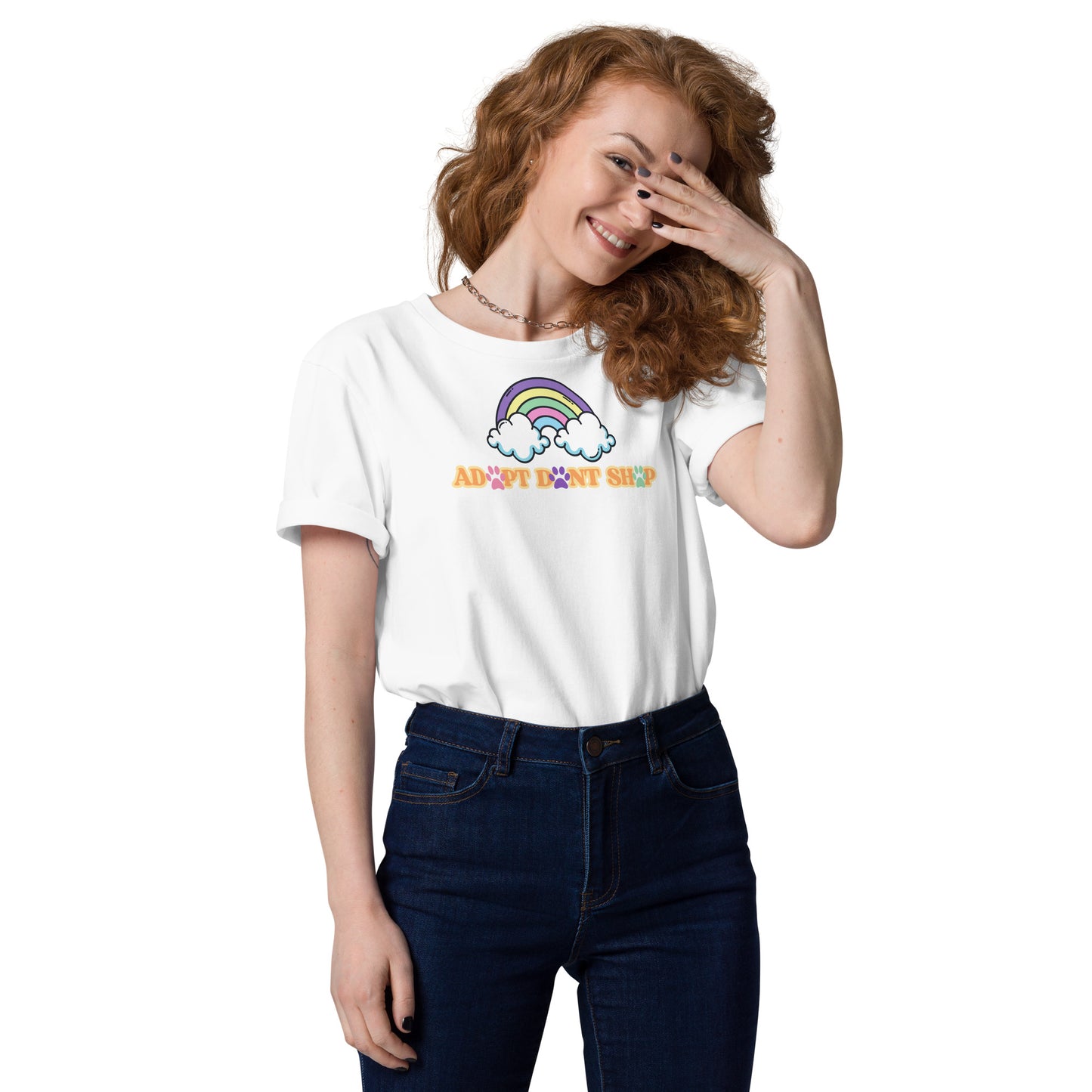 PRIDE ADOPT DONT SHOP Rainbow Bio-Baumwoll-T-Shirt