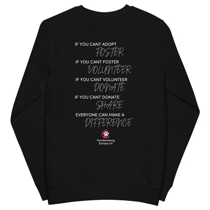 Everyone can make a difference Hunderettung Europa e.V. Unisex Bio-Pullover
