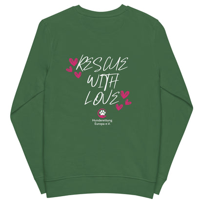 Rescue with Love Hunderettung Europa e.V. Unisex Bio-Pullover