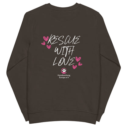 Rescue with Love Hunderettung Europa e.V. Unisex Bio-Pullover
