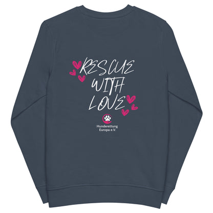 Rescue with Love Hunderettung Europa e.V. Unisex Bio-Pullover
