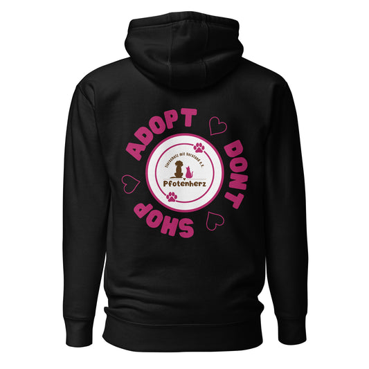 ADOPT DONT SHOP Pfotenherz Hoodie dunkel